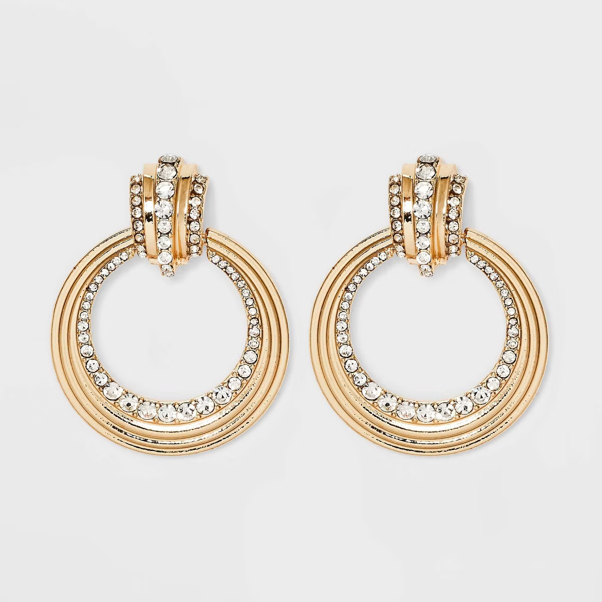 SUGARFIX by BaubleBar Crystal Interlocking Hoop Earrings - Gold | Target