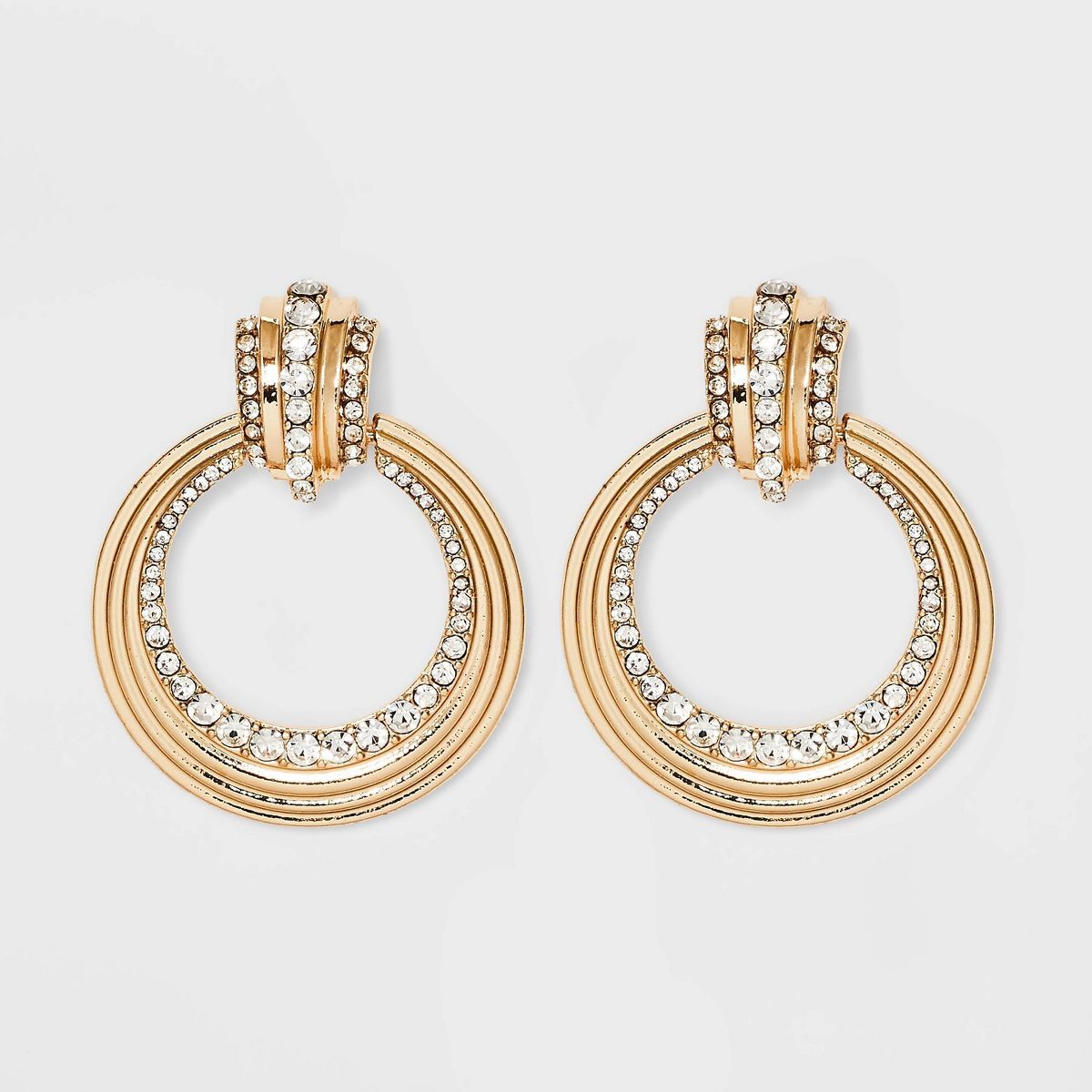 SUGARFIX by BaubleBar Crystal Interlocking Hoop Earrings - Gold | Target