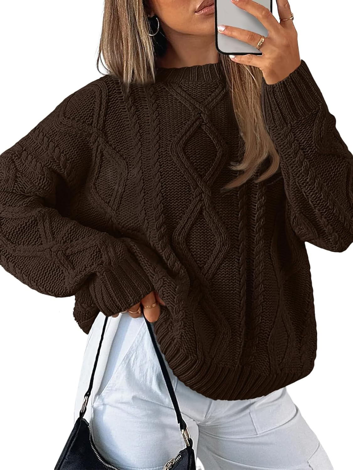 Trendy Queen Women's Oversized Cable Knit Sweaters 2026 Fall Outfits | Amazon (US)