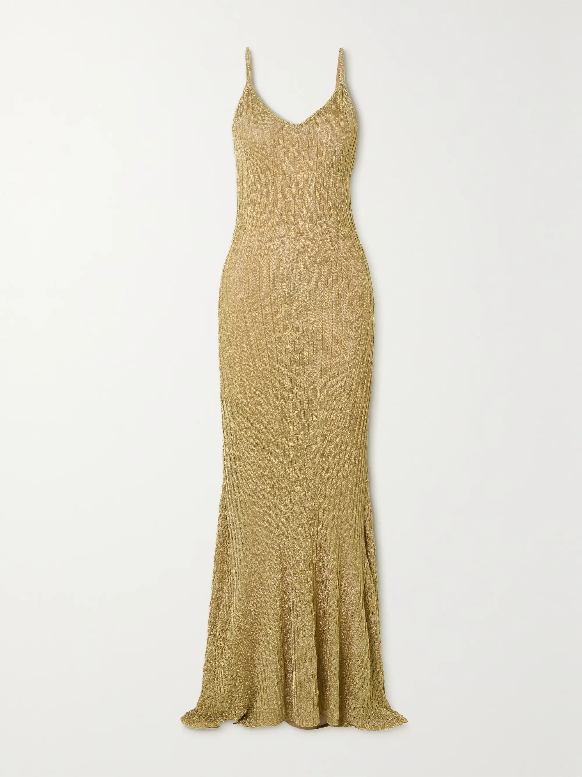 VICTORIA BECKHAMMetallic ribbed-knit maxi dress | NET-A-PORTER APAC