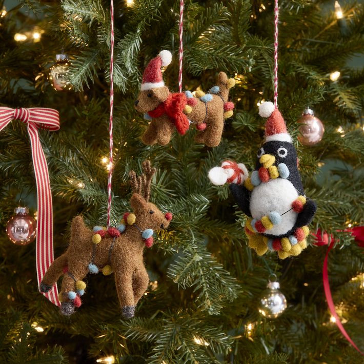 Felt Critters in Lights Ornaments | West Elm (US)