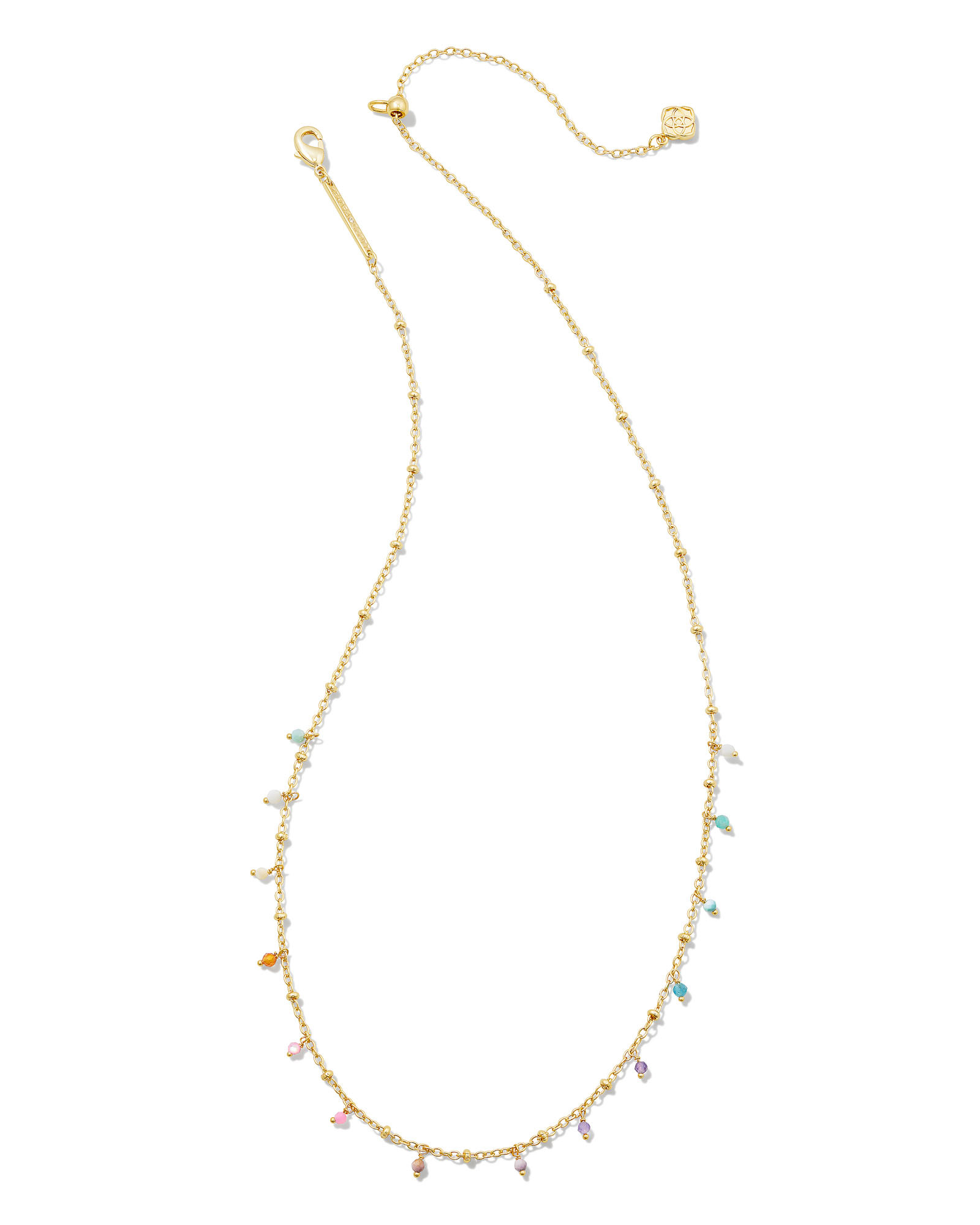 Camry Gold Beaded Strand Necklace in Aqua Apatite | Kendra Scott