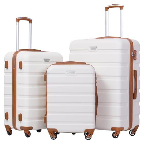 Coolife Luggage 3 Piece Set, Lightweight Durable Hardshell Suitcase set with 360° Spinner Wheels... | Amazon (US)
