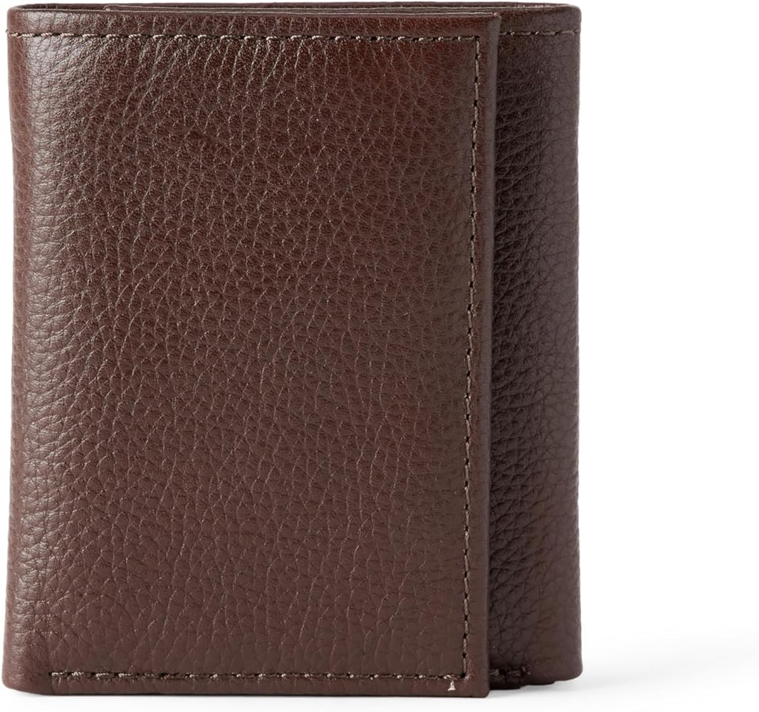 Amazon Essentials Men's Pebbled Full Grain Leather Trifold Wallet | Amazon (US)