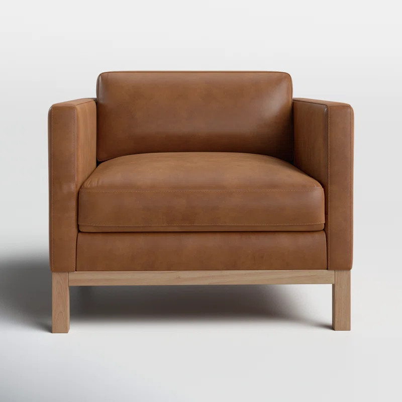 Nels Genuine Leather Club Chair | Joss & Main
