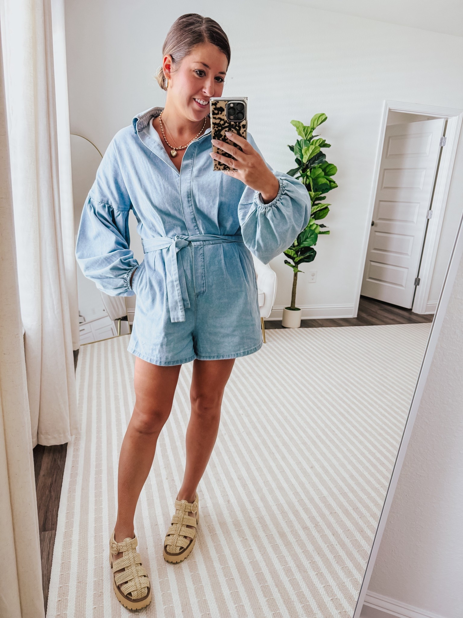 Denim romper, country concert outfit 

Wearing medium 

#LTKootd