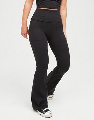 OFFLINE By Aerie The Hugger High Waisted Foldover Flare Legging | Aerie