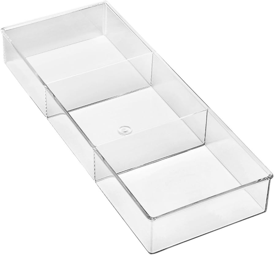 Whitmor 3 Section Small Easy Clean Clear Plastic Resin Drawer Organizer | Amazon (US)