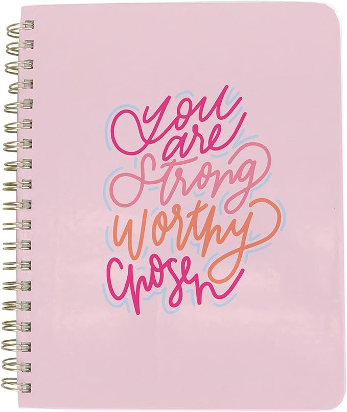 Mary Square You Are Strong Chosen Worthy Pink 7 x 9 Paper Prayer Journal Notebook | Amazon (US)