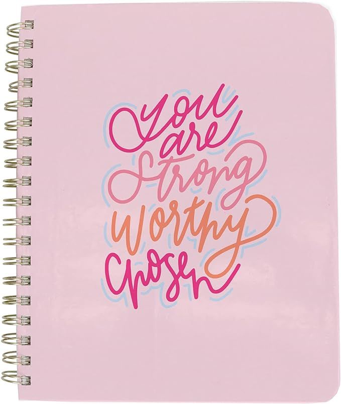Mary Square You Are Strong Chosen Worthy Pink 7 x 9 Paper Prayer Journal Notebook | Amazon (US)