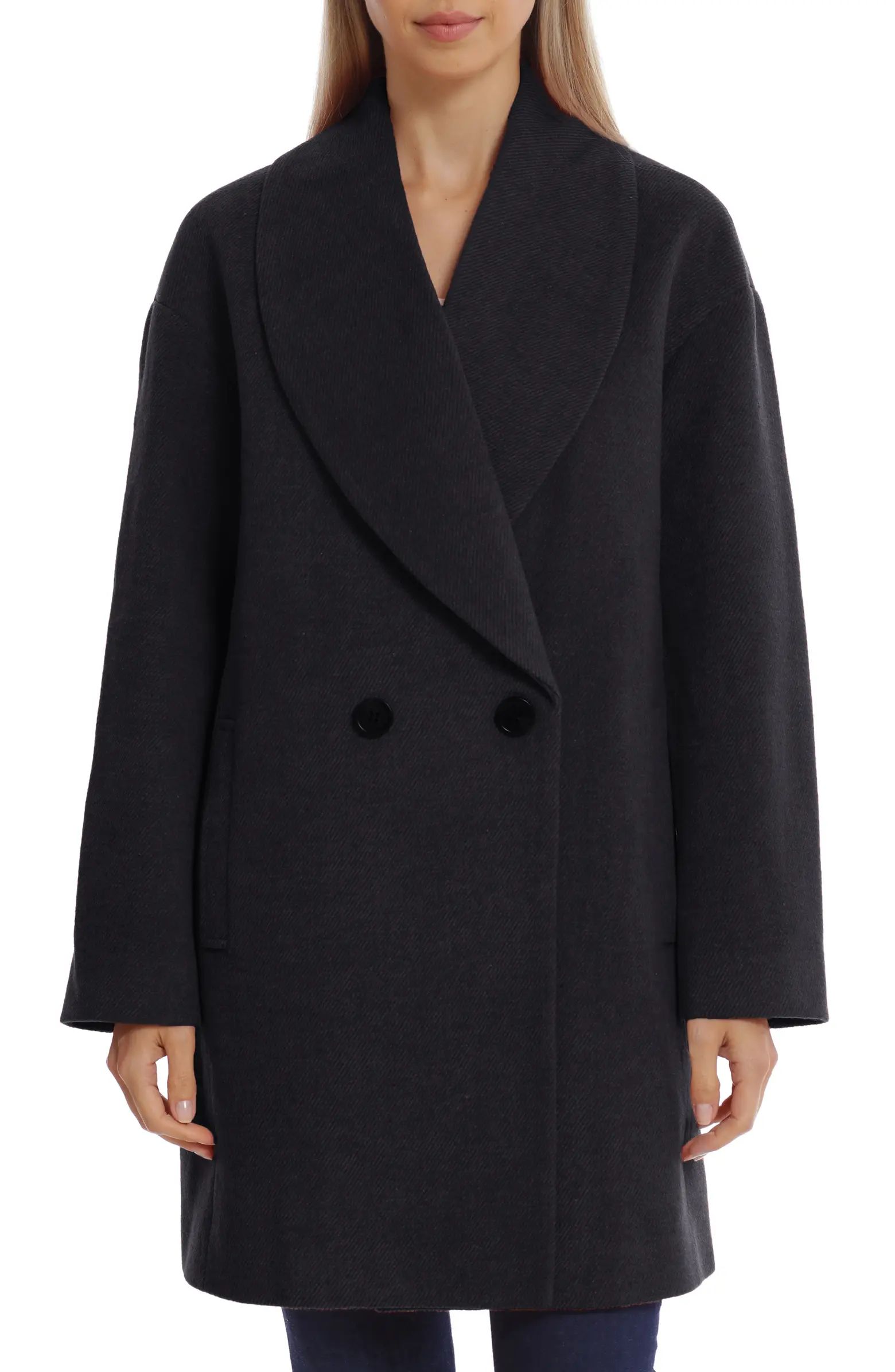 Avec Les Filles Double Breasted Shawl Collar Coat | Nordstrom | Nordstrom