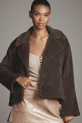 Sanctuary Colette Faux-Fur Knit Jacket | Anthropologie (US)