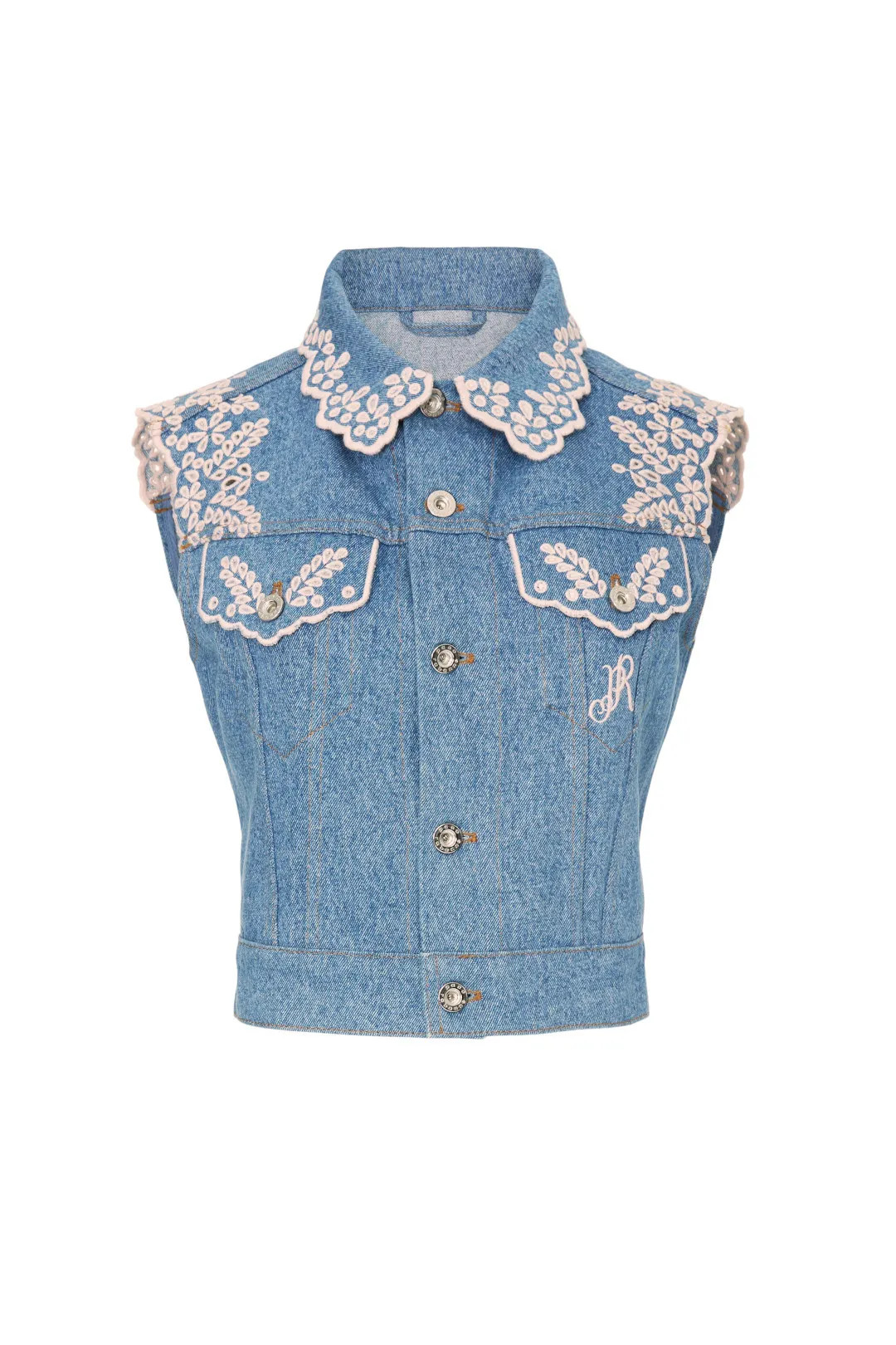 Lace Denim Vest | Rent the Runway
