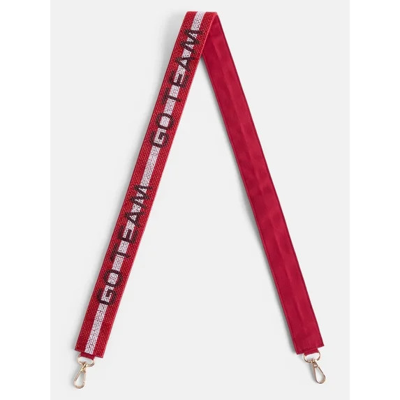 No Boundaries Women's Game Day Beaded Strap, Red | Walmart (US)