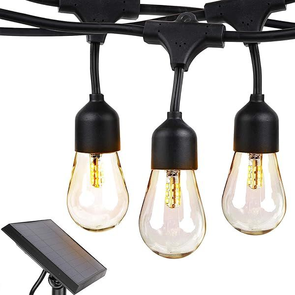 Brightech Ambience Pro - Waterproof, Solar Powered Outdoor String Lights - 48 Ft Hanging Edison Bulb | Amazon (US)