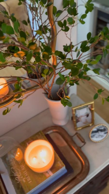 Ready for fall with faux branches, warm candles and gold frames 

#LTKfindsunder100 #LTKhome