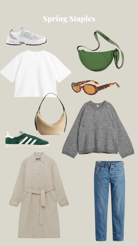 Spring Staples - Levi’s 501s, Pull and Bear trench coach, Arket knit, DMY sunnies, Adidas Gazelle. Uniqlo Bag, 
H&M bag, New Balance 530s



#LTKeurope #LTKxadidas