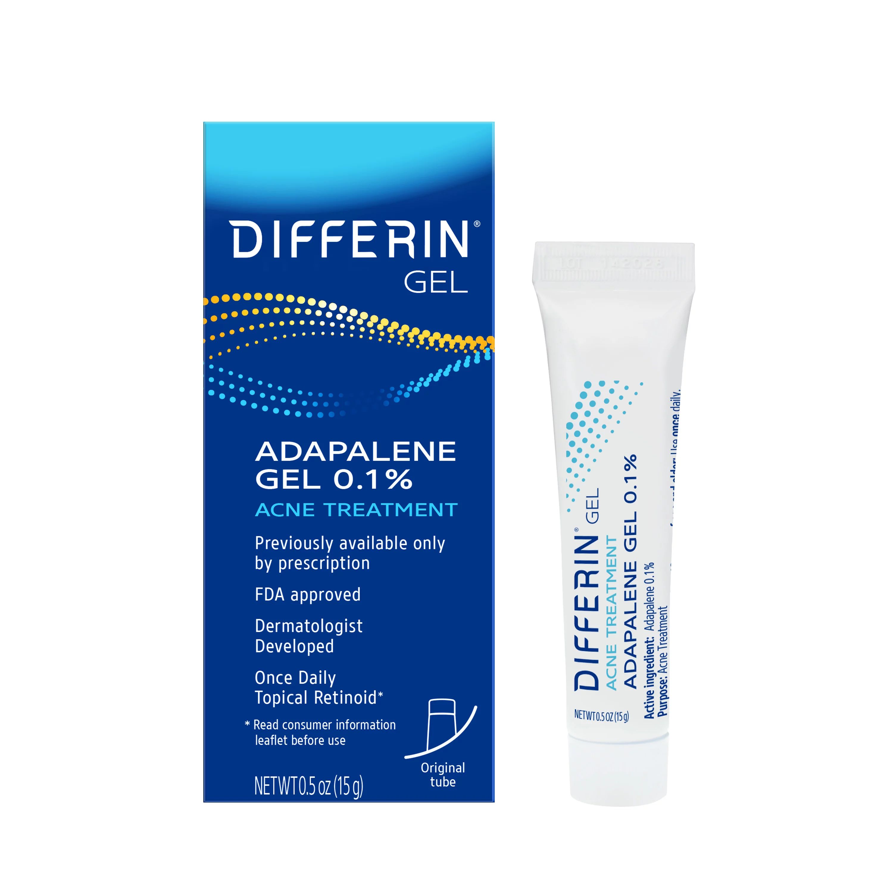 Differin 0.1% Adapalene Acne Treatment Gel, 0.5 oz | Walmart (US)
