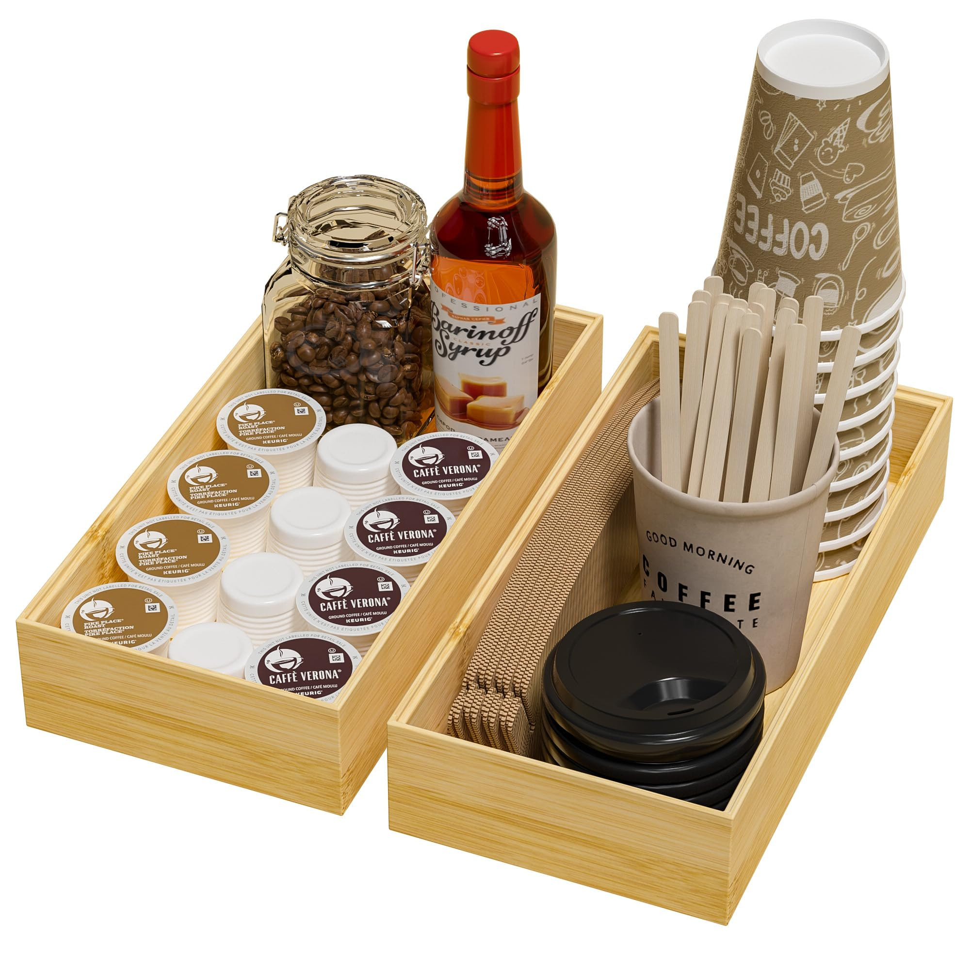 Amazon.com - Greatseas Kitchen Drawer Organizer Bins, Stackable Bamboo Drawer Organizer for Silve... | Amazon (US)