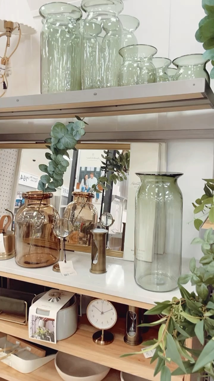 Hearth & Hand collection of colored glass at Target. So pretty! Love the greens and browns! 

#homedecor #shelfdecor #coffeetabledecor 

#LTKhome