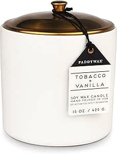 Paddywax Candles HY1502Z Hygge Collection Scented Candle, 15-Ounce, Tobacco + Vanilla | Amazon (US)