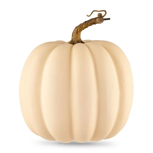 Harvest 7.5 in x 7.5 in x 8 in Tall off-White Foam Pumpkin Decoration,  Way to Celebrate | Walmart (US)