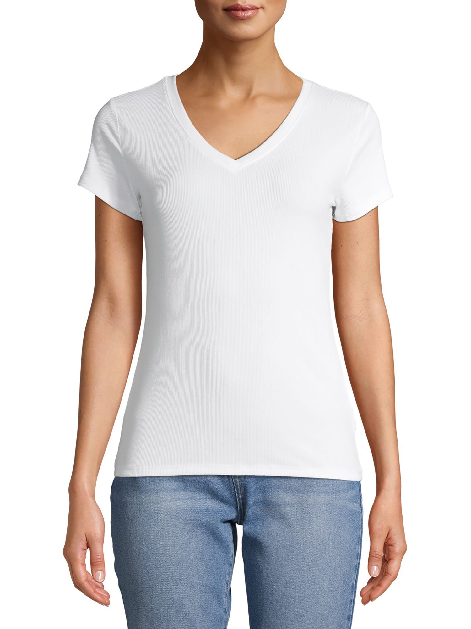 No Boundaries Juniors' Brushed V-Neck Short Sleeve T-Shirt | Walmart (US)