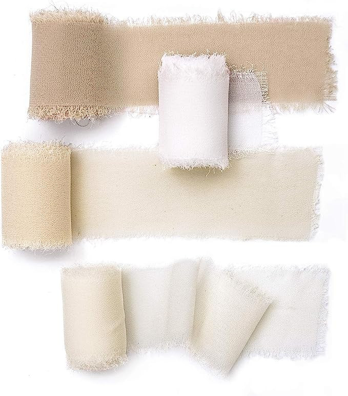 Ling's Moment Handmade Fringe Chiffon Silk-Like Ribbon Smooth Ribbon Ombre Colors Chart, Ballet N... | Amazon (US)