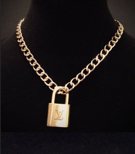 Louis Vuitton Lock Necklace Handmade | Etsy (US)