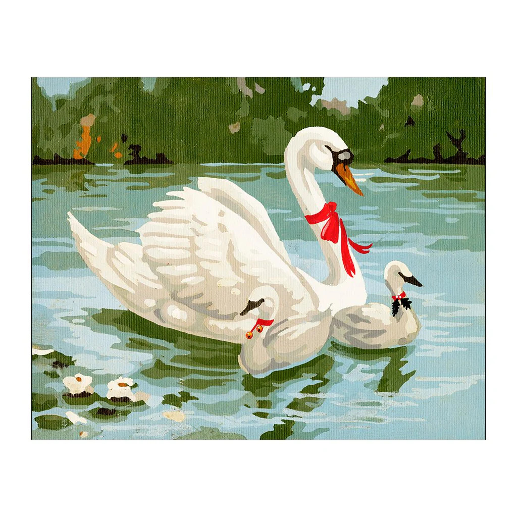 Swans A Swimming Paint By Number | Lindsay Letters, LLC