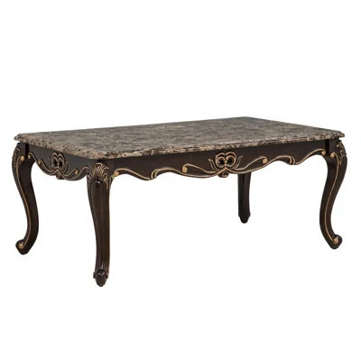 Carrara Brown Espresso Marble Coffee Table | Wayfair North America