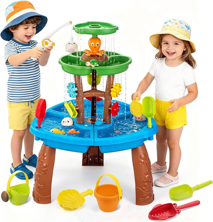 Water Table Toys for Kids Aged 3 4 5 6 7 8 Kids Water Tables with Fishing Game Set, Outdoor Activ... | Amazon (US)