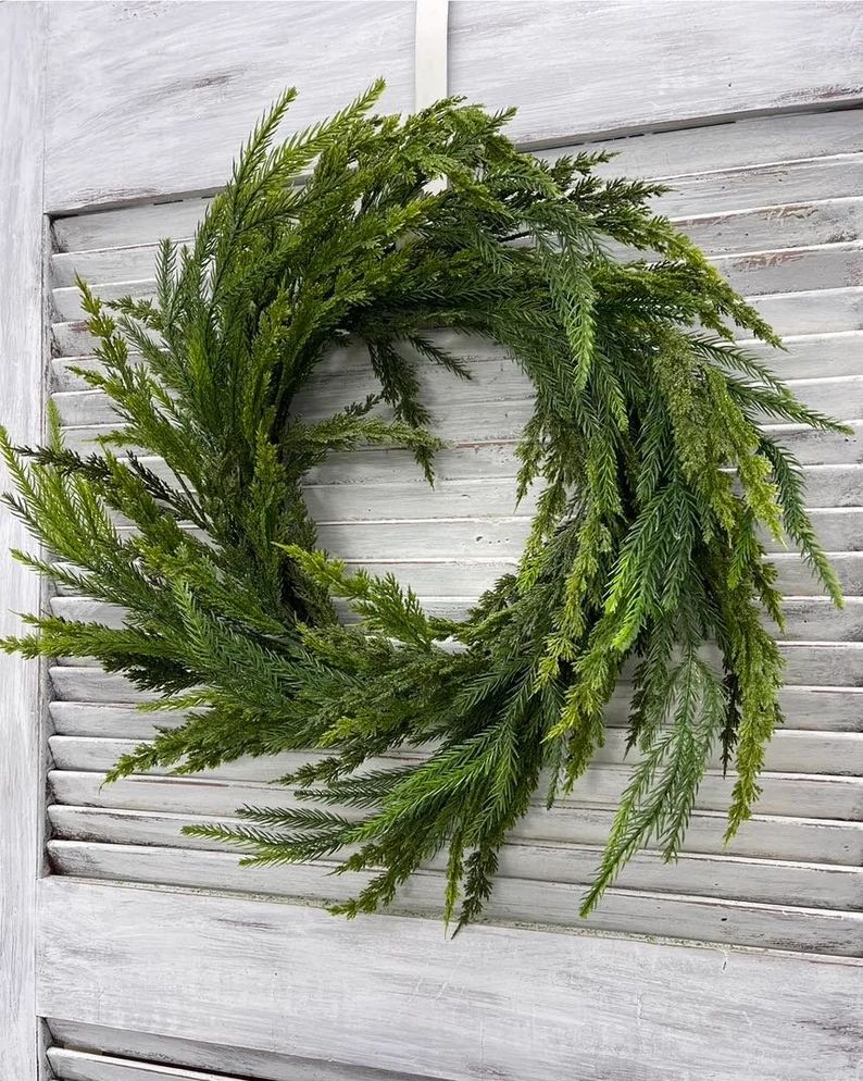 Chriatmas pine wreath, artificial pine wreath for your door, cedar wreaths, greenery wreath, Gree... | Etsy (US)