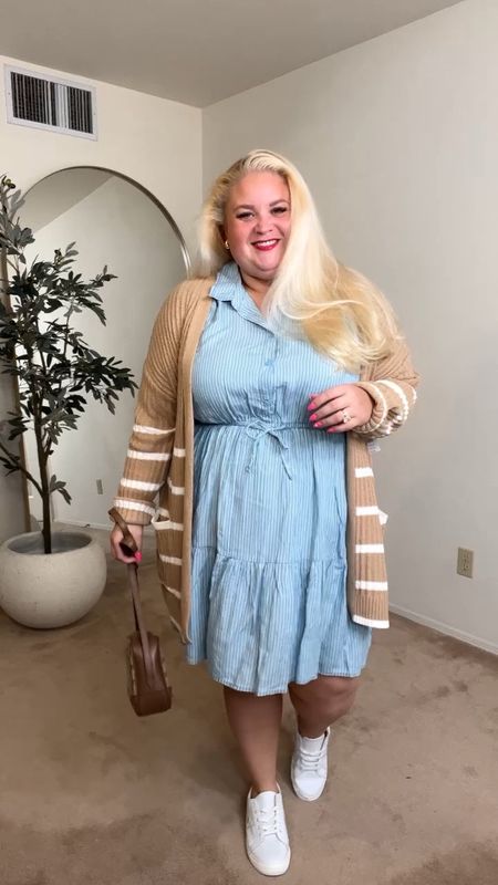 Plus size casual outfit
Wearing size 2x dress and cardigan is 3x
Love this simple neutral cardigan it’s lightweight and comfortable 
This dress has a silky texture and the drawstring is non functional 
Paired with affordable white sneakers and a neutral bag (linking similar more affordable bag and shoes)

#LTKstyletip #LTKfindsunder50 #LTKplussize