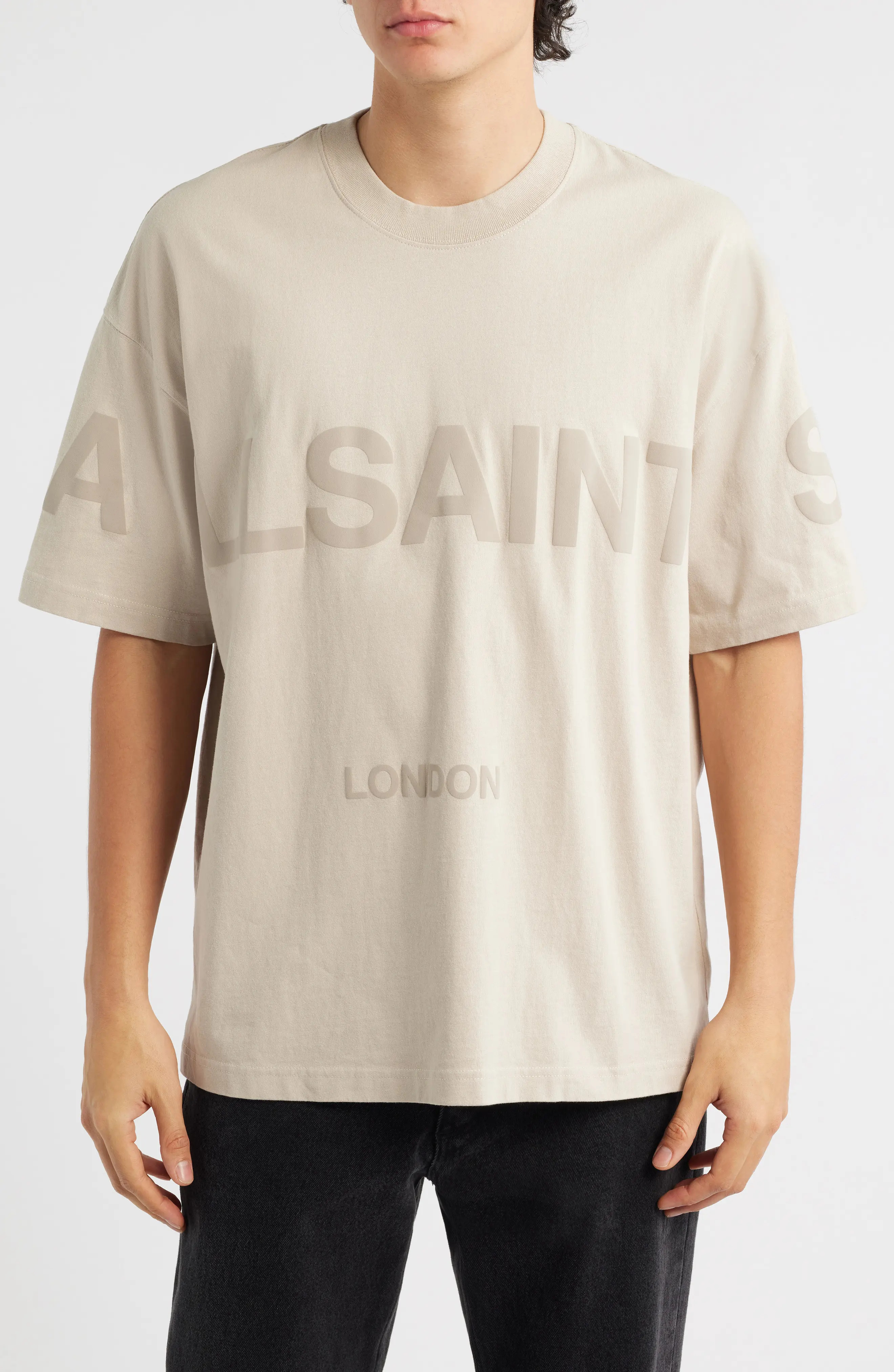 AllSaints Biggy Logo Graphic T-Shirt in Optic White at Nordstrom, Size Small | Nordstrom