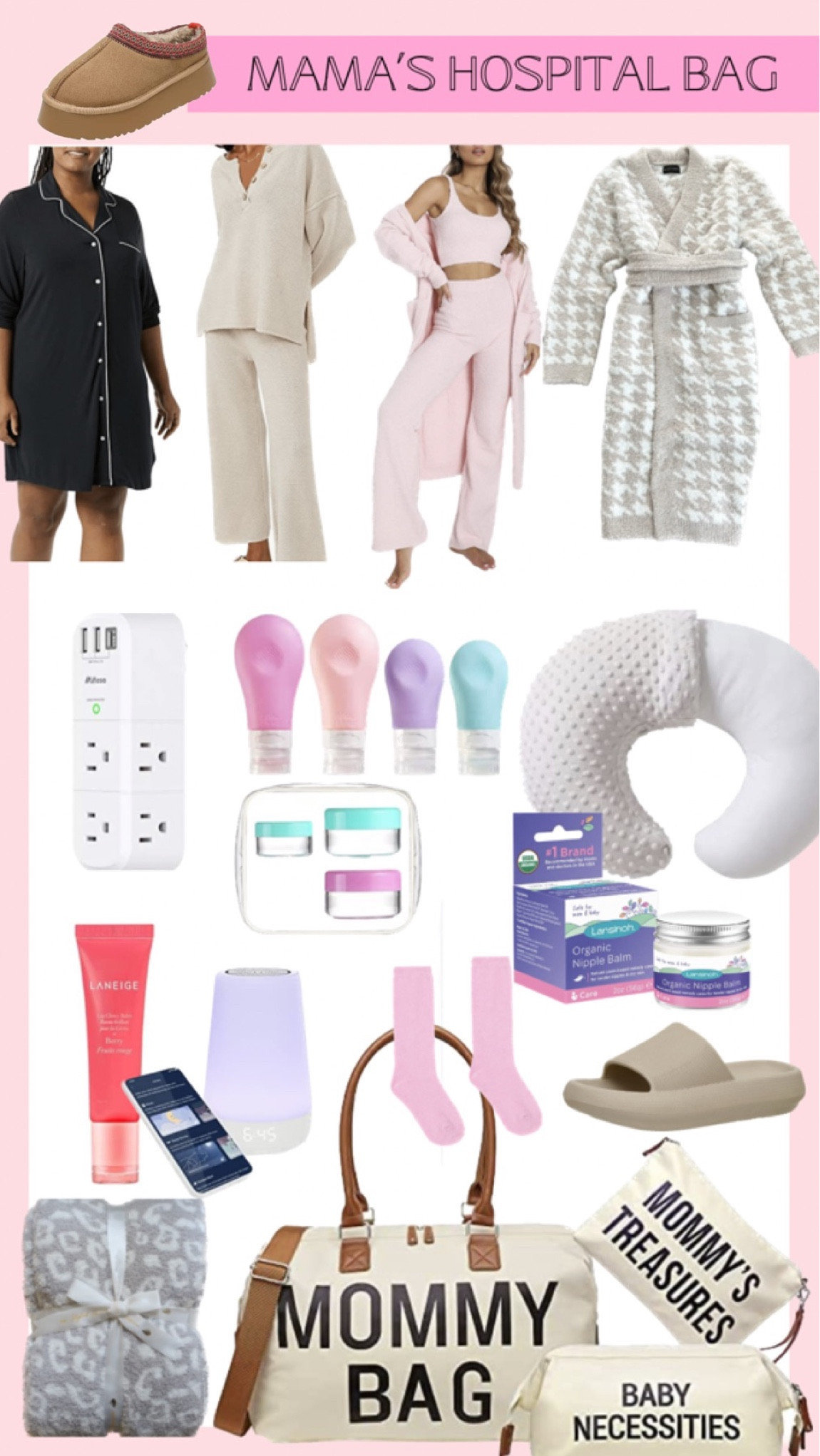 Mom’s hospital bag birth necessities baby first time mama mommy bag 