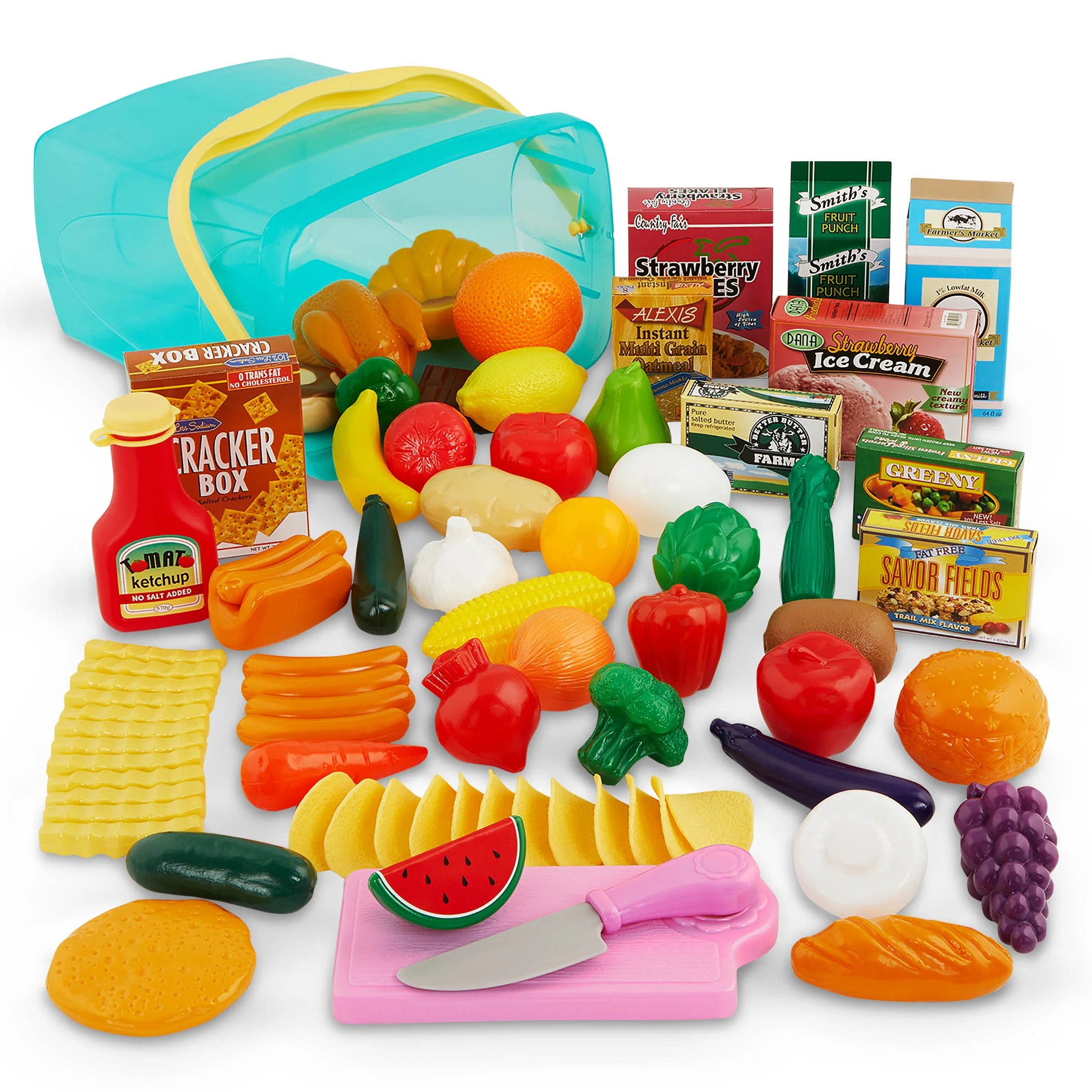 Battat Pantry in a Bucket Play Food Set with 70+ Pieces, Toddler and Preschool Toys | Walmart (US)