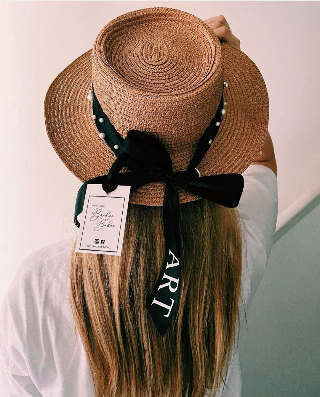 Personalised Multi-use Pearl Fedora Panama Hat. Straw Beach Hat. Holiday Hen Party Honeymoon Gift... | Etsy (US)