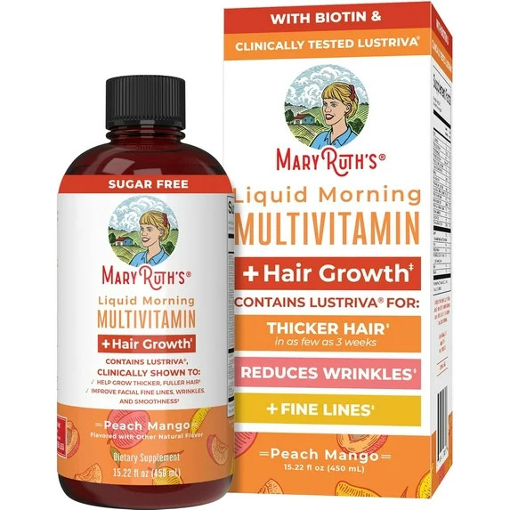 MaryRuth Organics Liquid Multivitamin +  Hair Growth, Biotin 10000mcg, Lustriva Hair Growth Suppl... | Walmart (US)