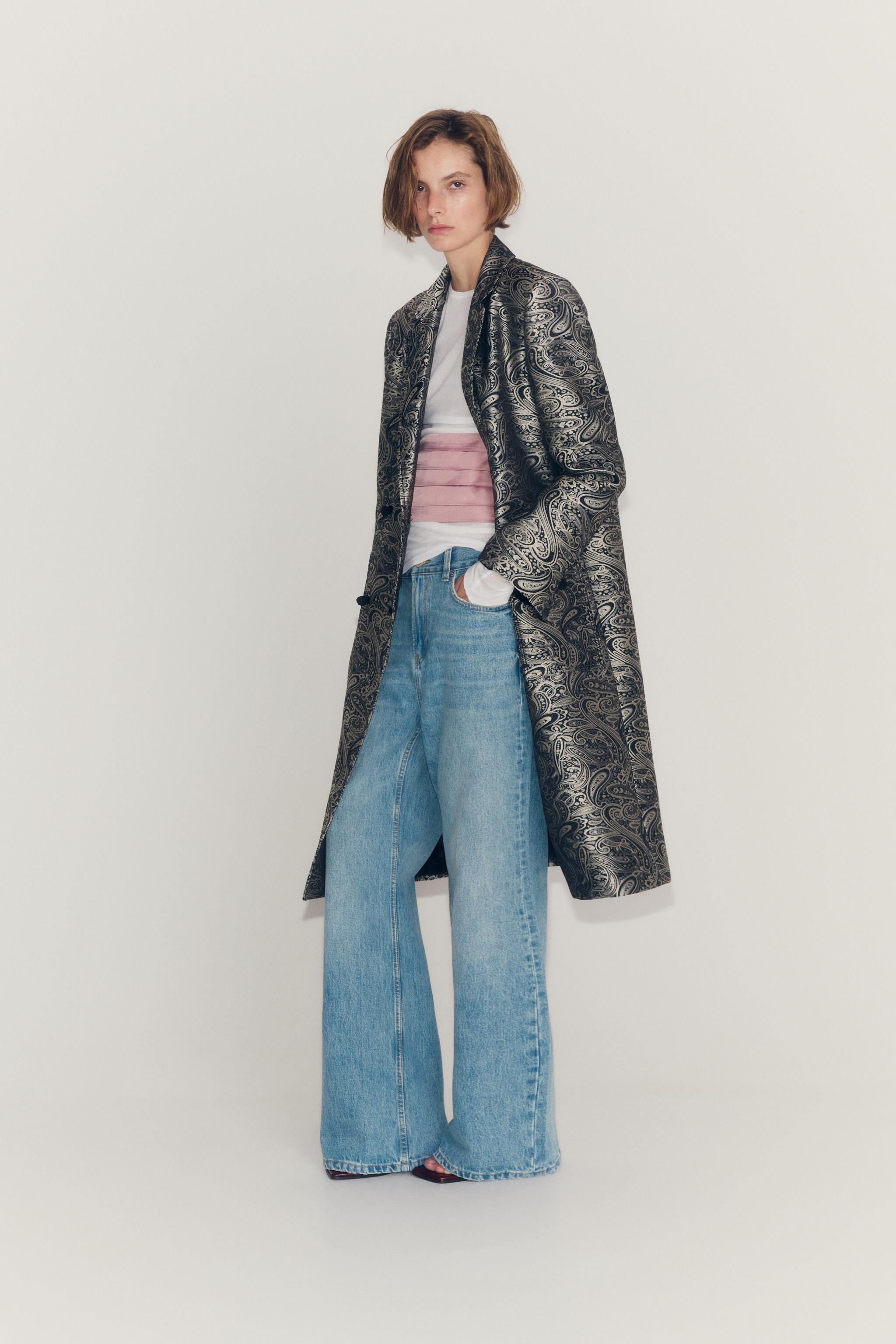 ZW COLLECTION JACQUARD COAT | Zara US