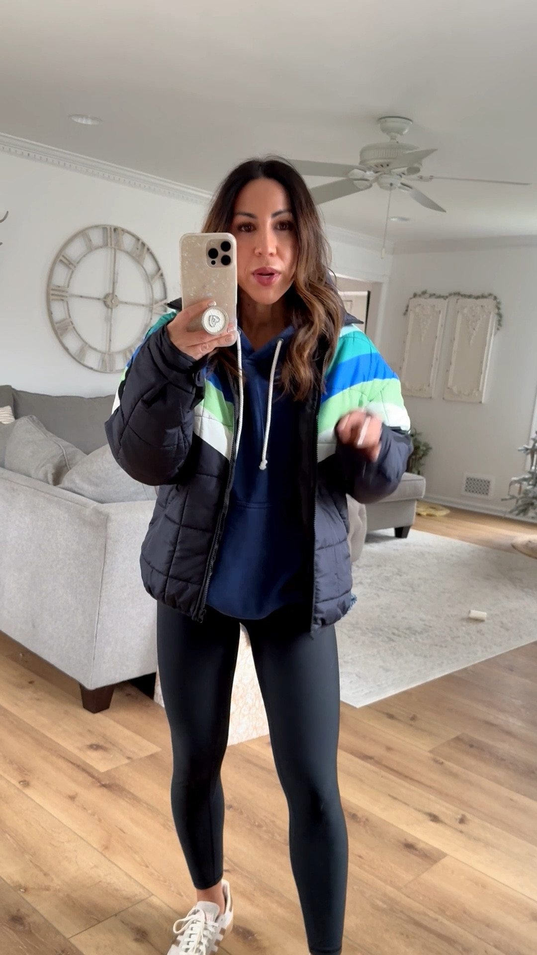 Small quilted puffer jacket, hoodie XS, leggings small short, sneakers size down

#LTKFindsUnder100 #LTKSaleAlert #LTKFindsUnder50