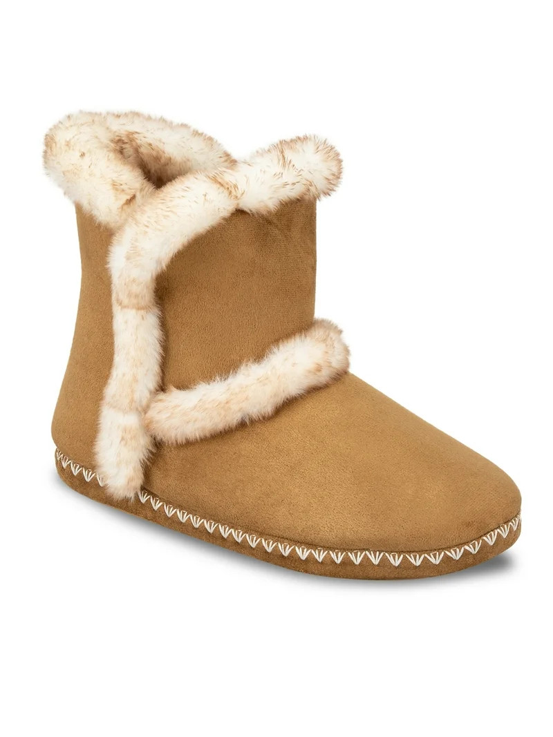 Jessica Simpson Women's Microsuede Whipstitch Slipper Bootie | Walmart (US)