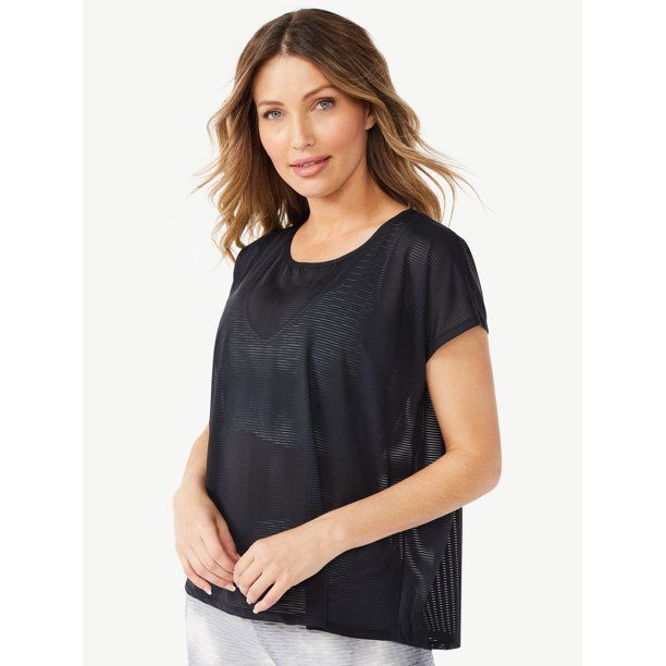 Sofia Active by Sofia Vergara Women's Shadow Stripe T-Shirt - Walmart.com | Walmart (US)