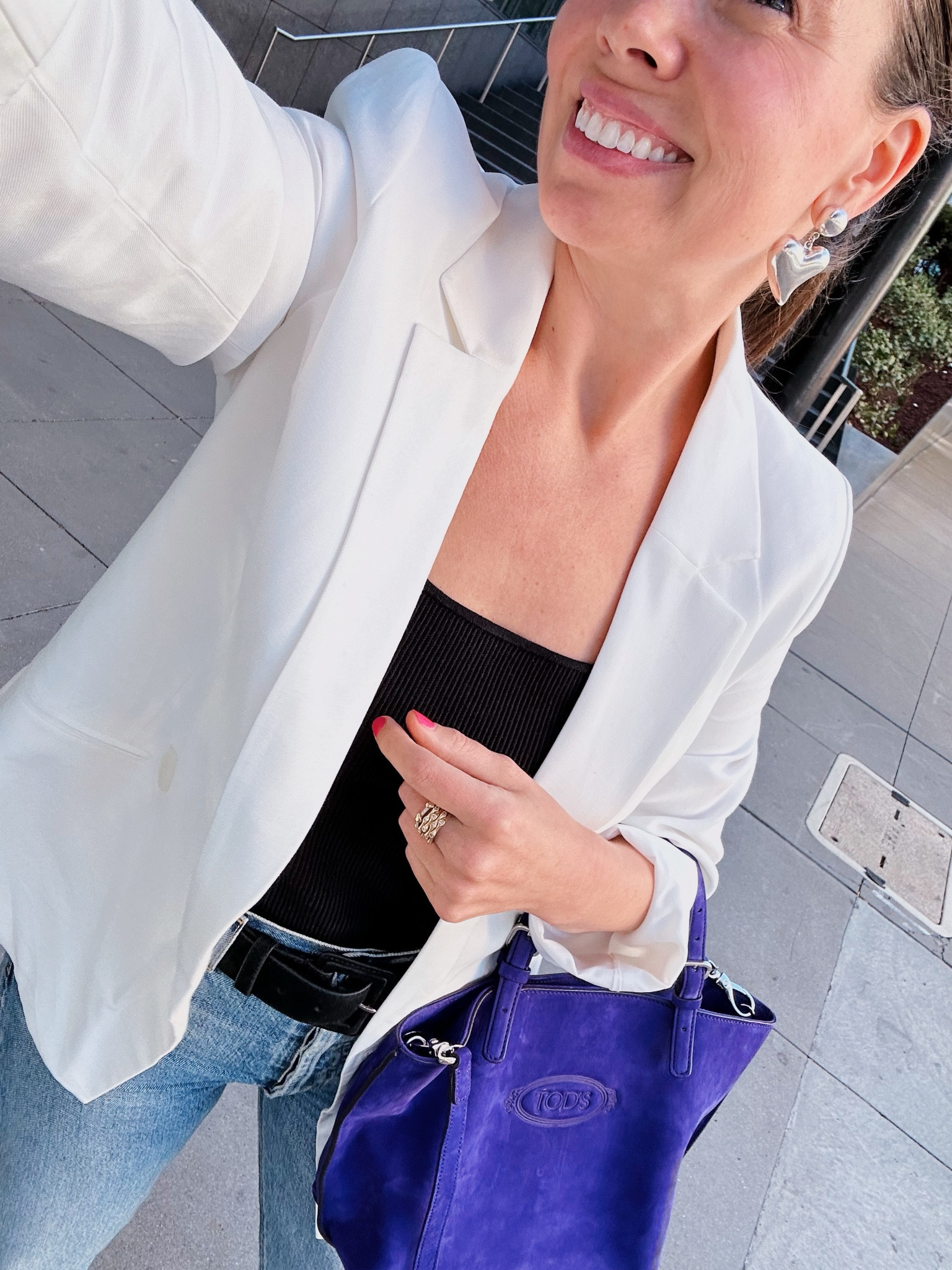 White blazer and black tank outfit! Vintage accessories from my shop. 

#whiteblazer #blackandwhite

#LTKWorkwear #LTKSeasonal #LTKFindsUnder100