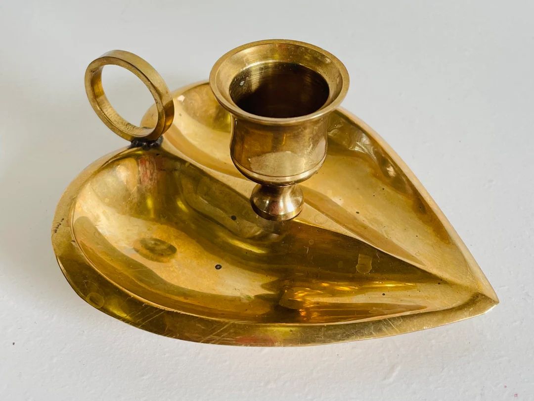 Leaf Shaped Brass Chamber Candle Holders Vintage - Etsy | Etsy (US)
