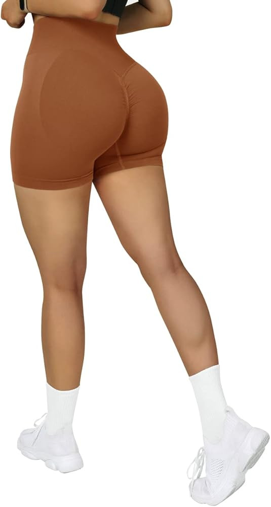 SUUKSESS Women Seamless Booty Shorts Butt Lifting High Waisted Workout Shorts | Amazon (US)