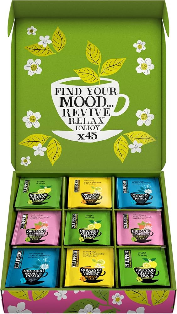 Clipper Tea: Organic Herbal & Green Tea Set, Gift Box – Tea Selection & Sampler with 5 Flavors ... | Amazon (US)