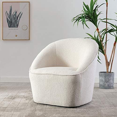 eLuxurySupply Barrel Swivel Chair - Traditional Barrel Upholstered Swivel Chair with Stain Resist... | Amazon (US)