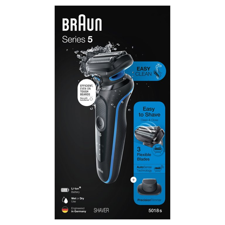 Braun Series 5 5018s Rechargeable Wet Dry Men's Electric Shaver with Charging Stand | Walmart (US)