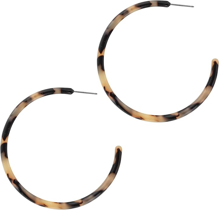 And Lovely Tortoise Shell Hoop Earrings in Acetate Acrylic - Hypoallergenic Boho Statement Earrin... | Amazon (US)